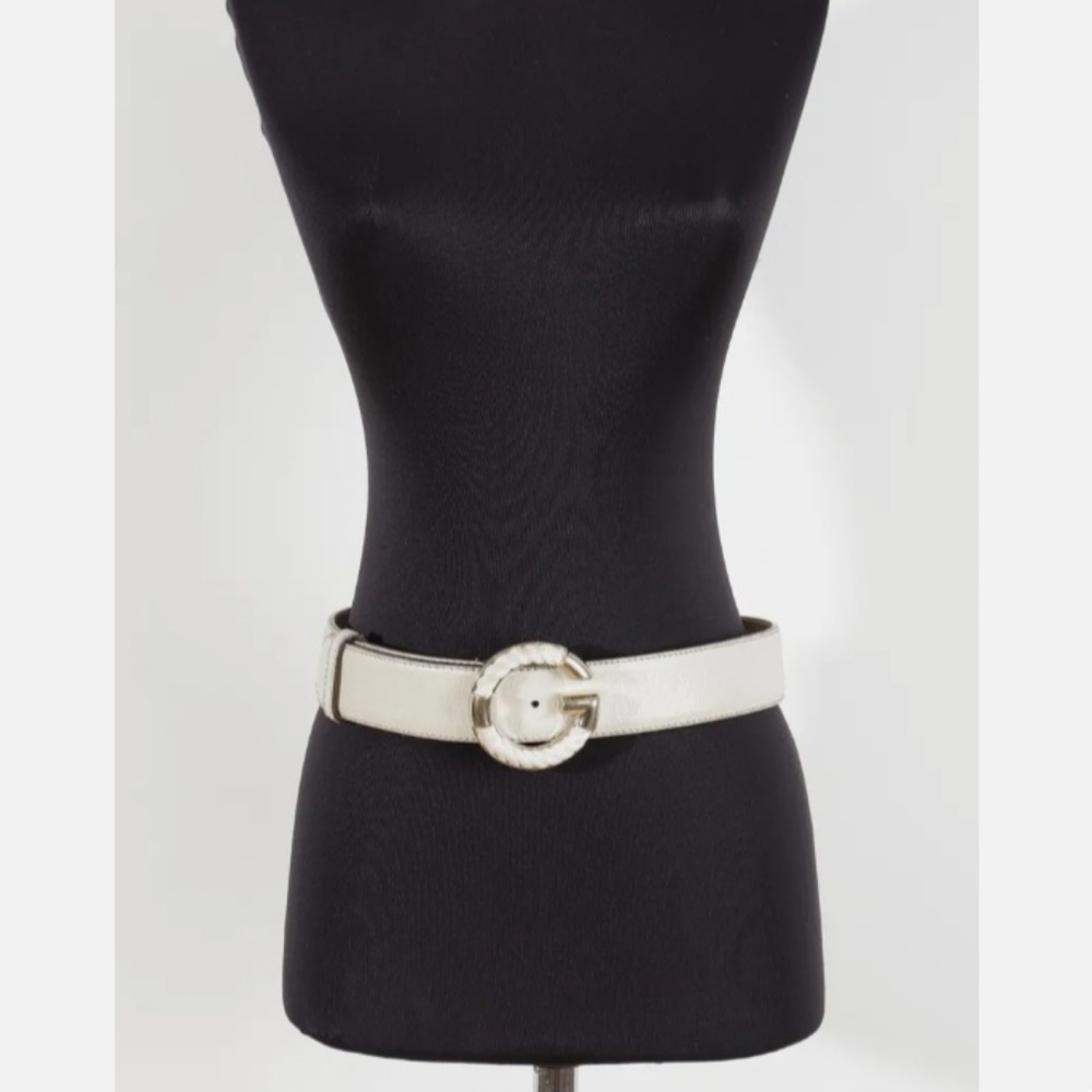 Authentic Women's GUCCI Italy Beige Leather Belt 170865 1766 85-34